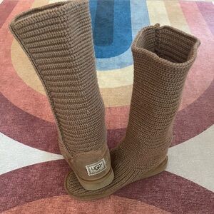 UGG Classic Tan Knit Tall Boots